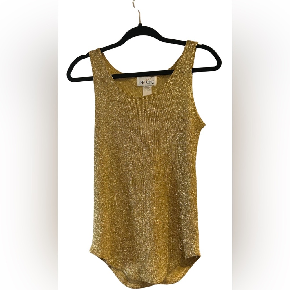 Vintage The Icing Gold Lurex Tank Top | Size L